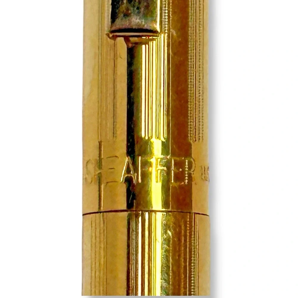 VTG‎ Sheaffer Gold Electroplated Ballpoint Pen White Dot Clip Personalized READ